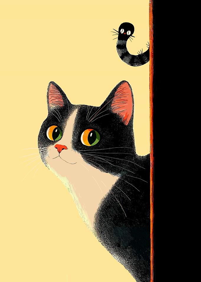 Curious Cat and Tail
