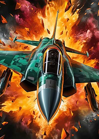 Fighter Jet in Explosion