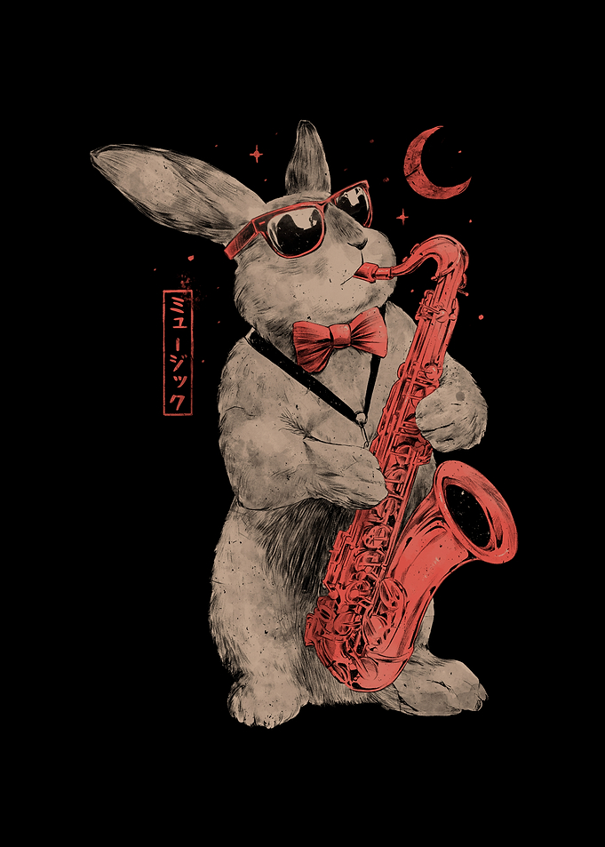 Jazz Bunny - Music Rabbit Saxophone