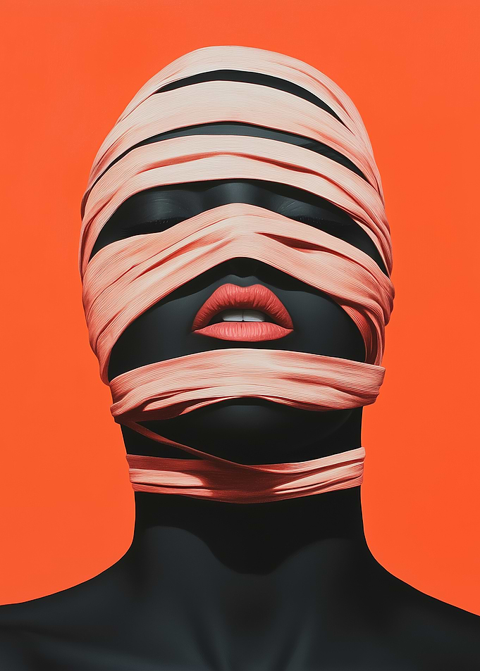 Woman's Bound Face
