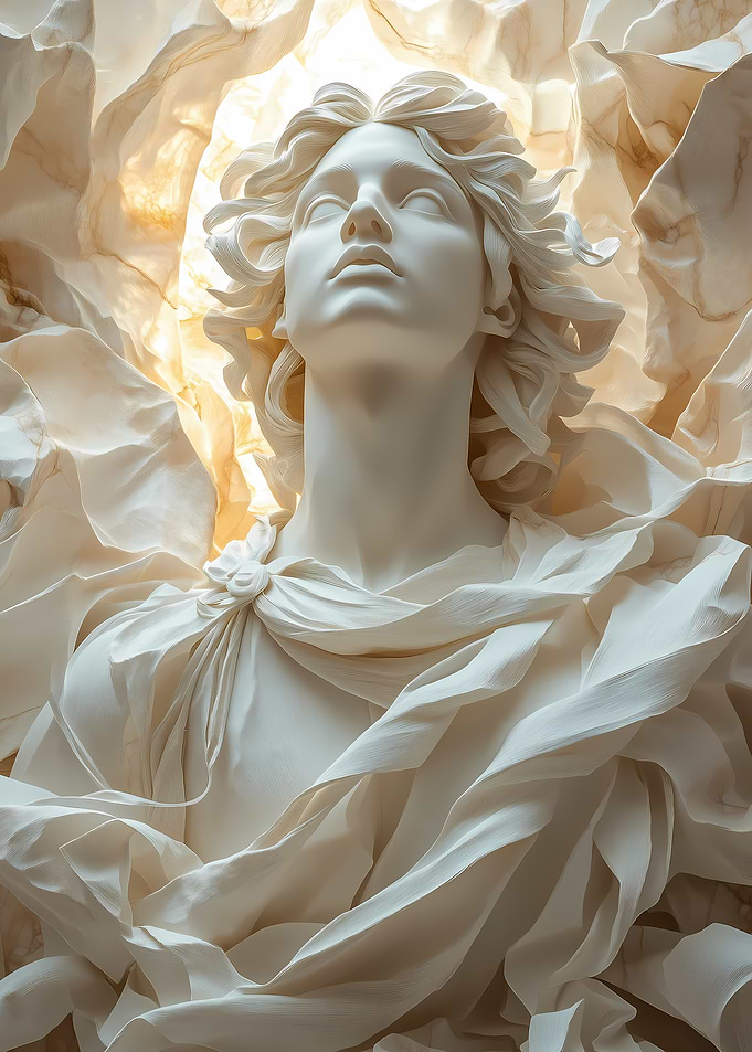 White Sculpture of Apollo, the God of light