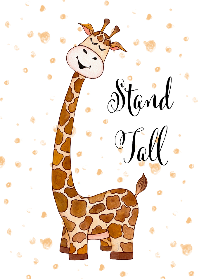 Giraffe Stand Tall Watercolor