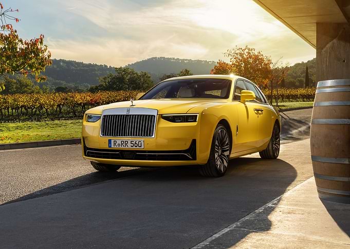 Yellow Rolls Royce Phantom