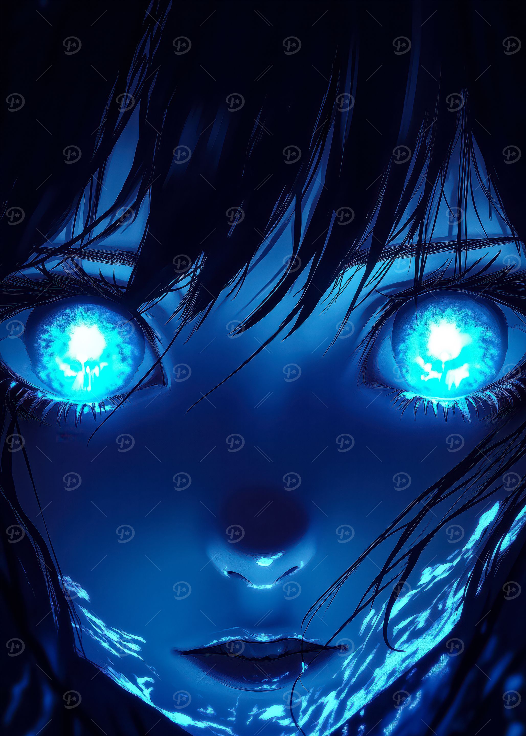 Anime Girl with Blue Eyes