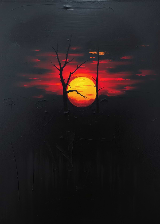 Spooky Sunset Silhouette