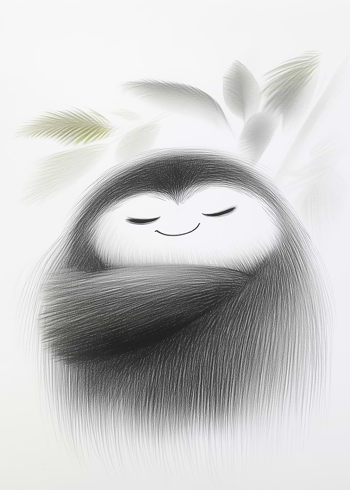 Smiling Creature with Leaves