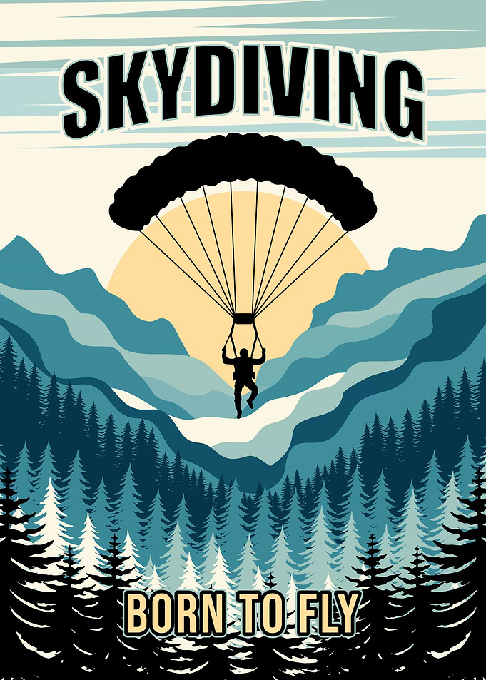 Skydiving Poster, Born to Fly