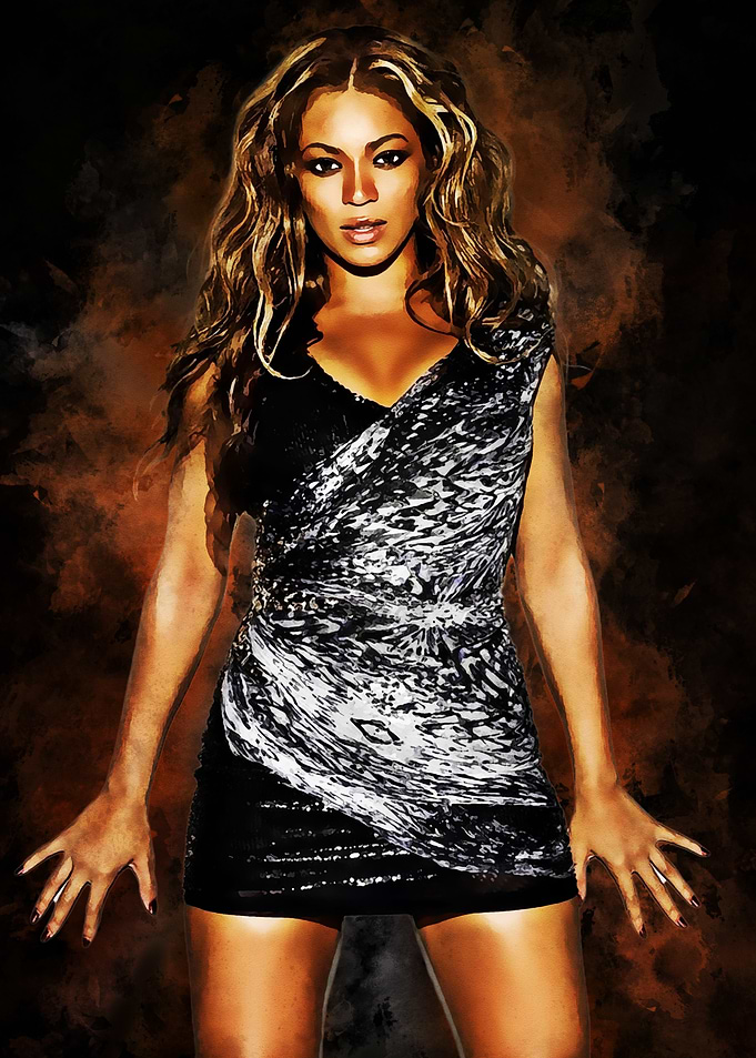 Beyonce Watercolor Portrait