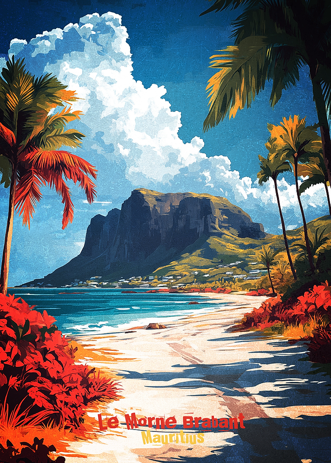 Le Morne Brabant Art Poster