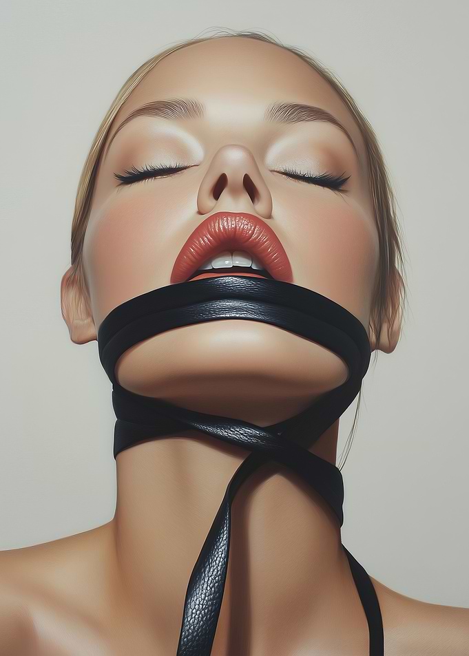 Woman Bound by Leather