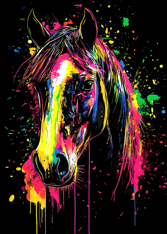Colorful Horse Portrait