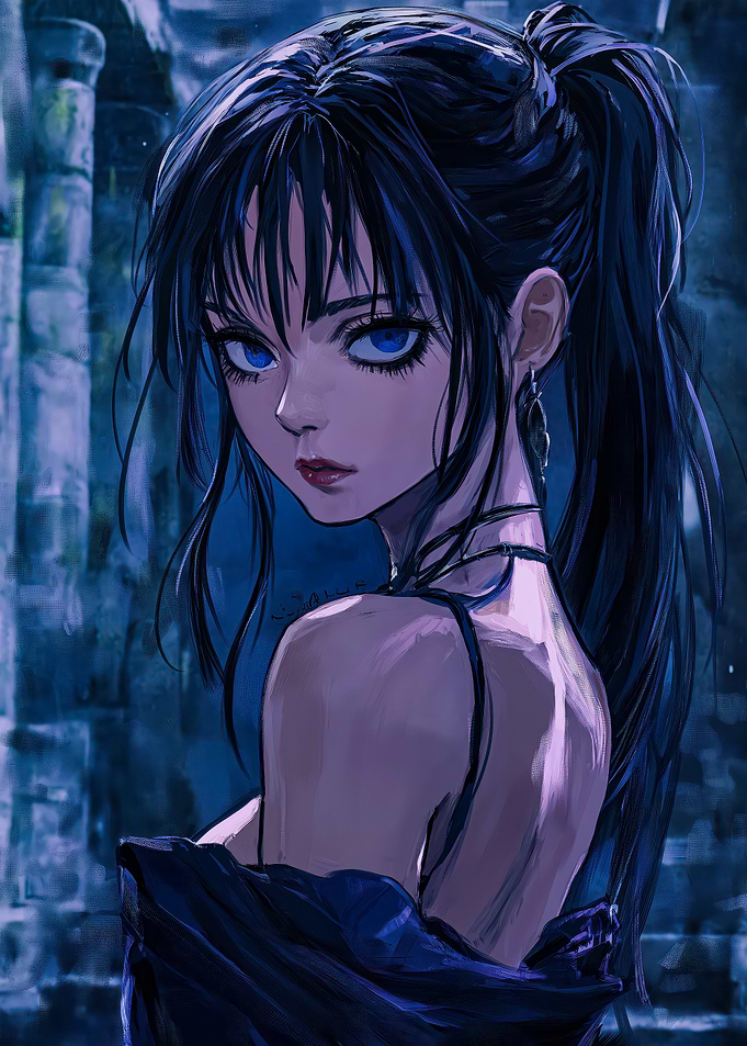 Anime Girl with Blue Eyes