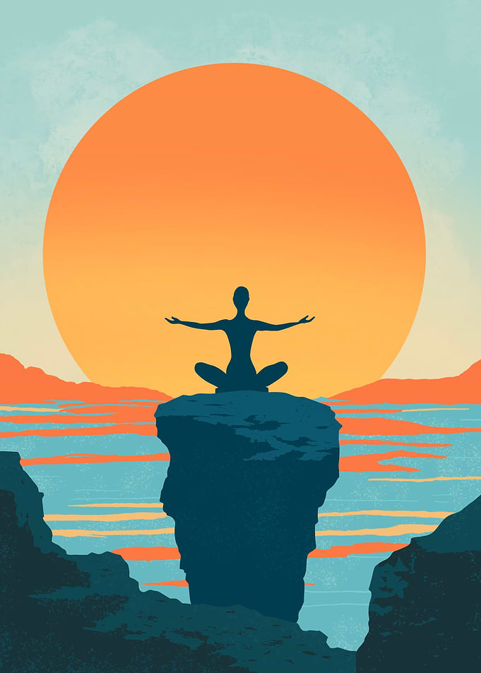 Silhouette of a Woman Meditating