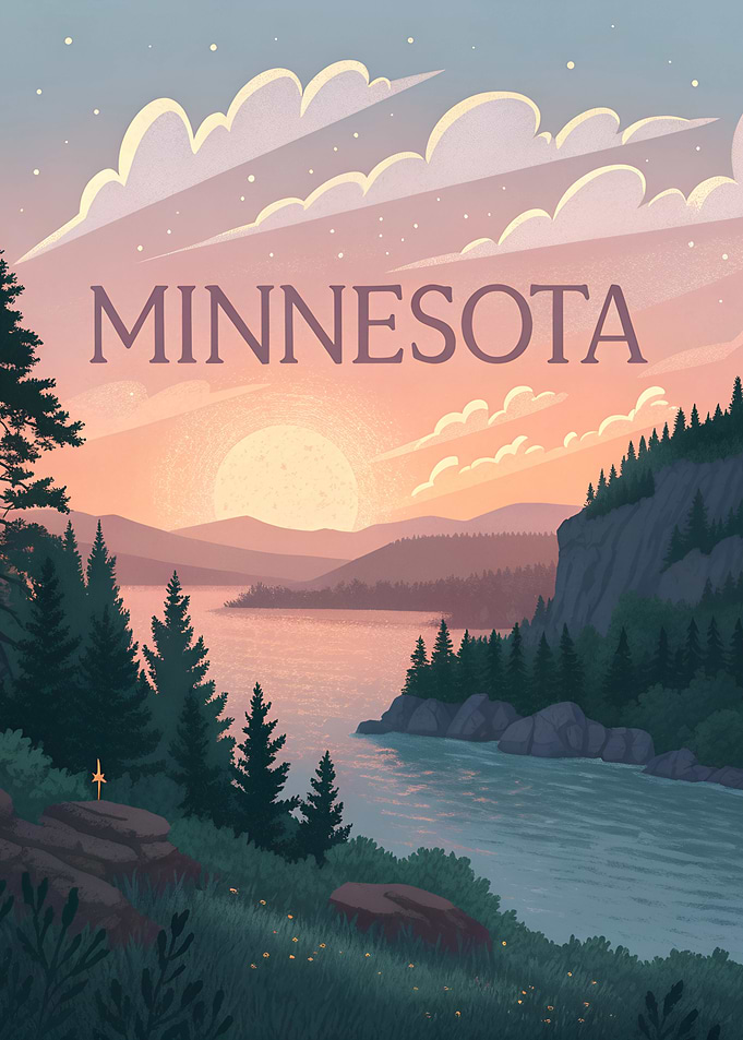 Minnesota Sunset Landscape