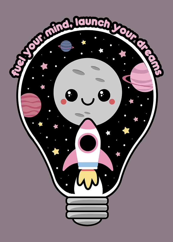 Kawaii Space Lightbulb