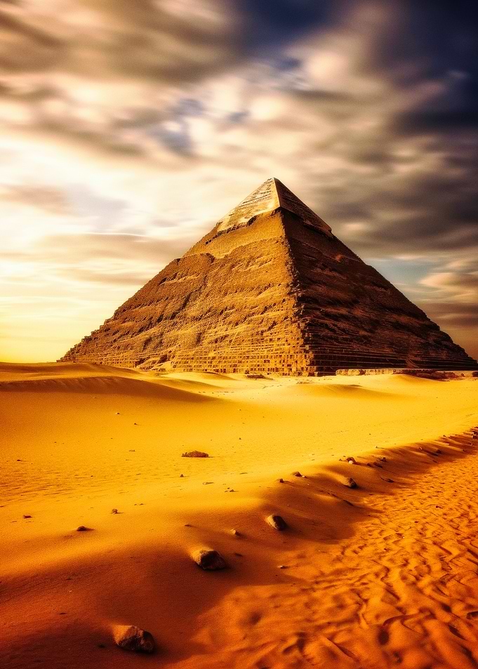 Ancient Pyramid in Desert