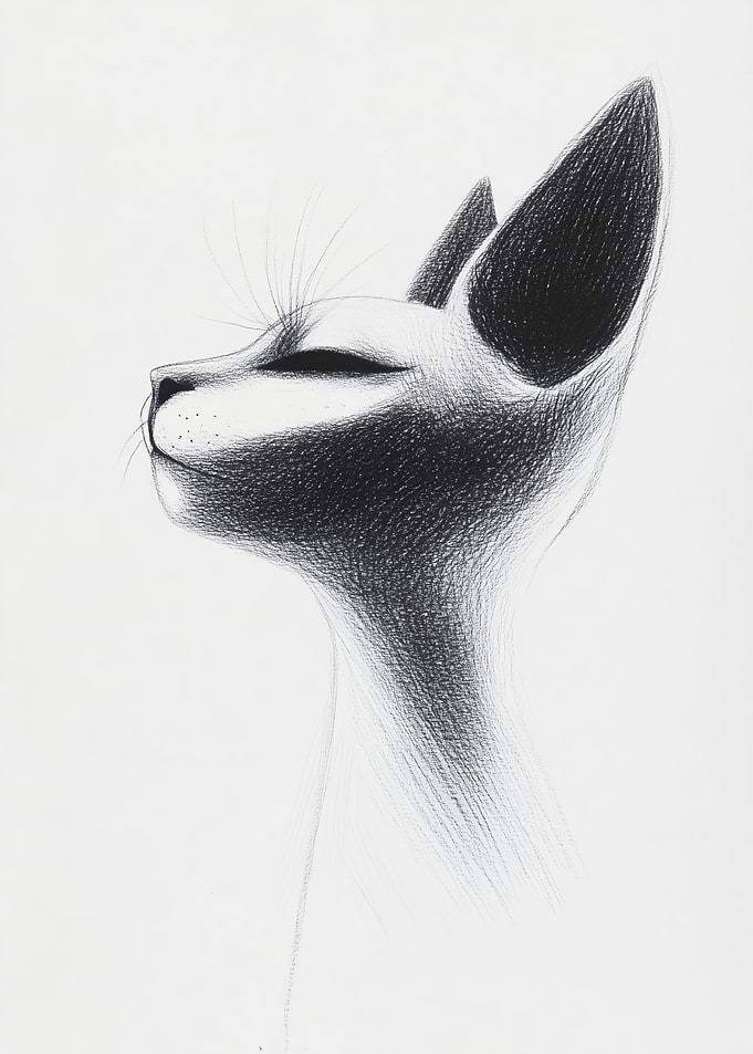 Cat Portrait in Black and White