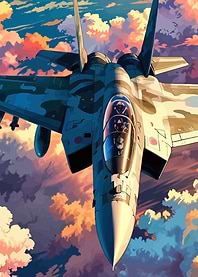 Fighter Jet in Clouds