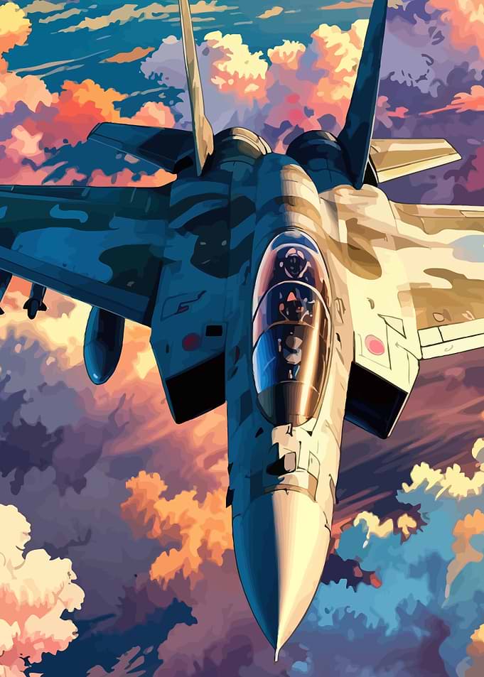 Fighter Jet in Clouds