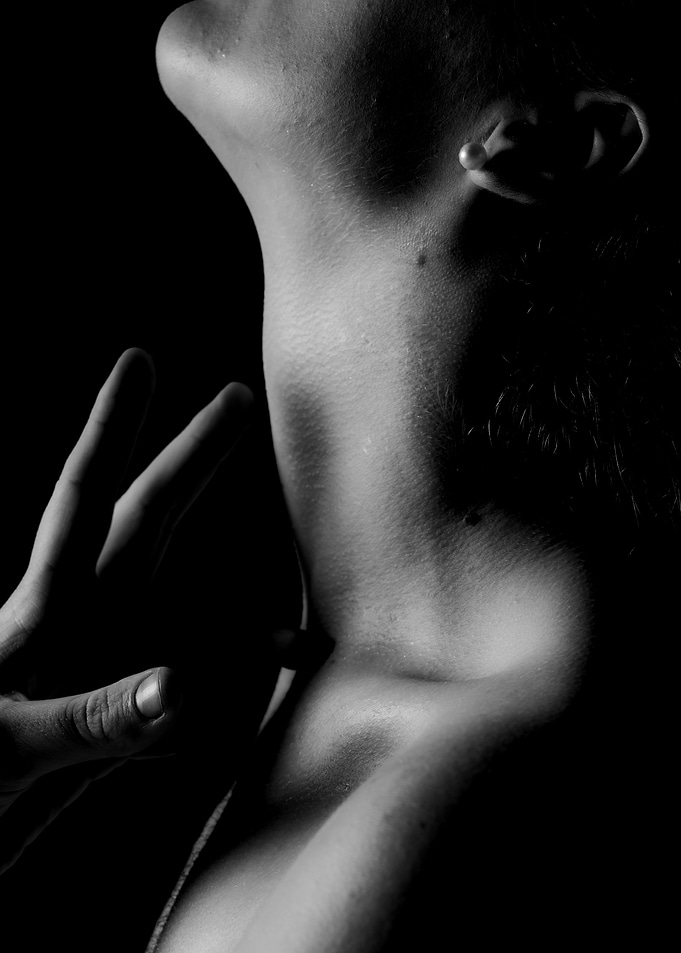 Black and White Neck Portrait