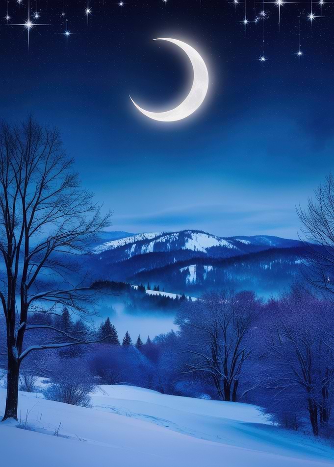 Winter Night Landscape