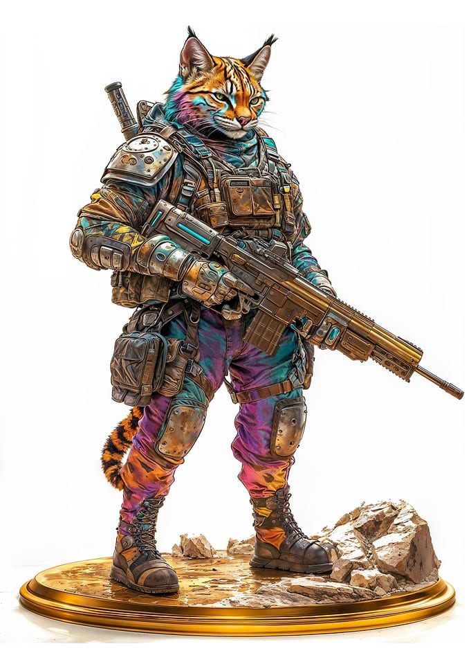 Cat Soldier Statue