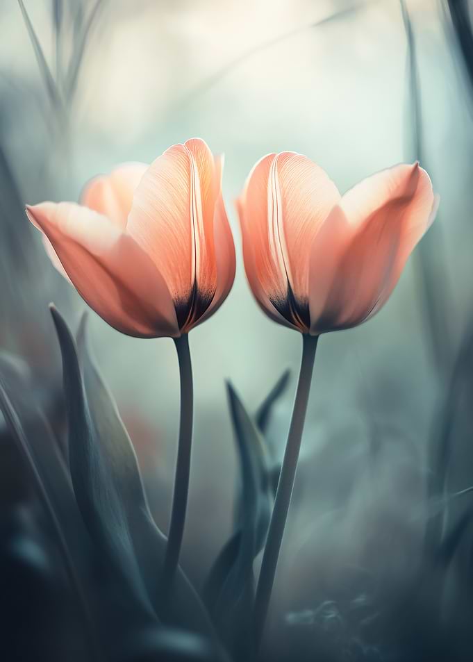 Delicate Peach Tulips