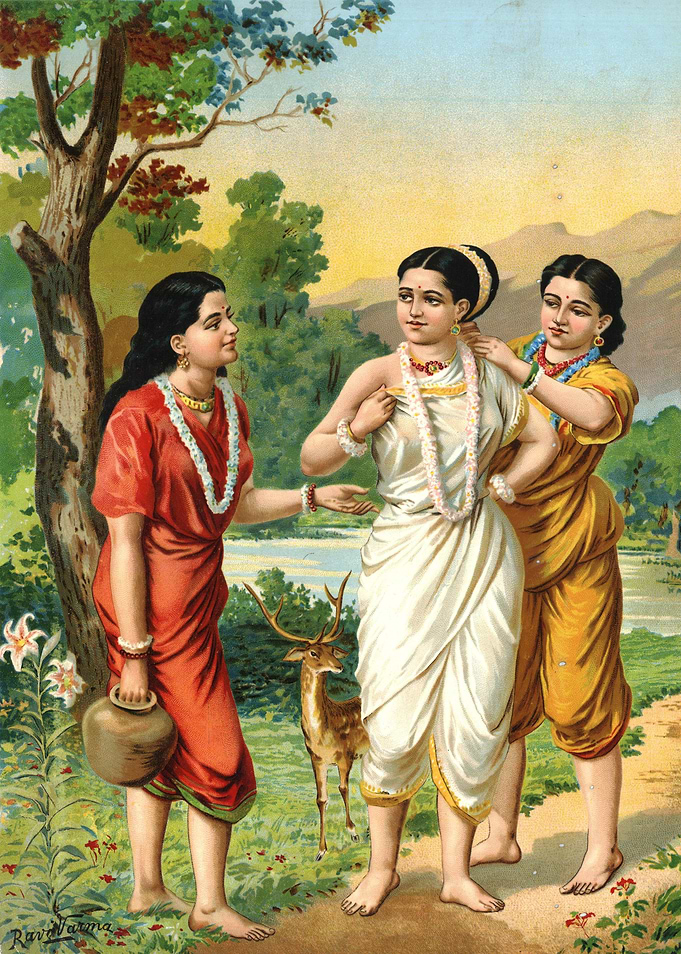 Shakuntala and Sakhis