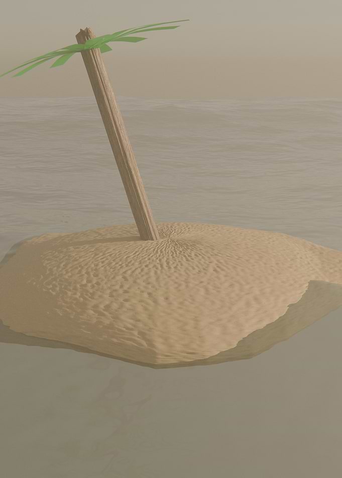 Lonely Palm on Sand Island