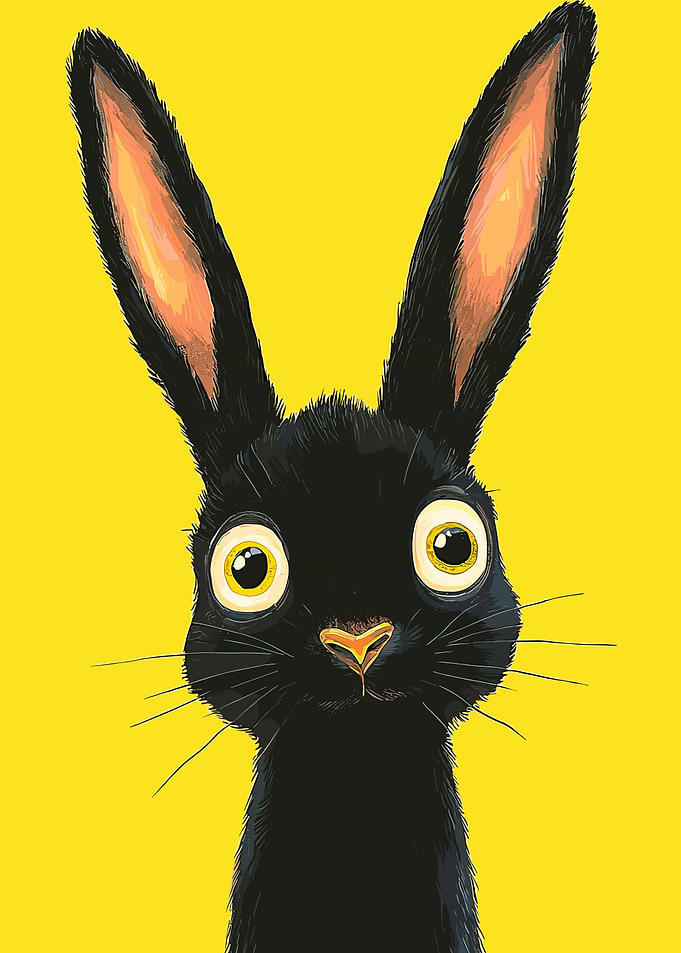 Black Bunny Portrait