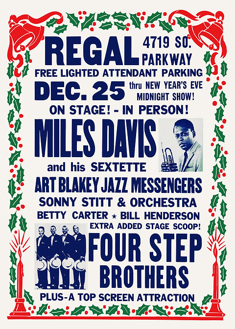 Miles Davis Concert Poster — retro concert bill printed on metal