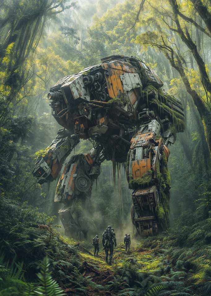 Giant Mech in Jungle