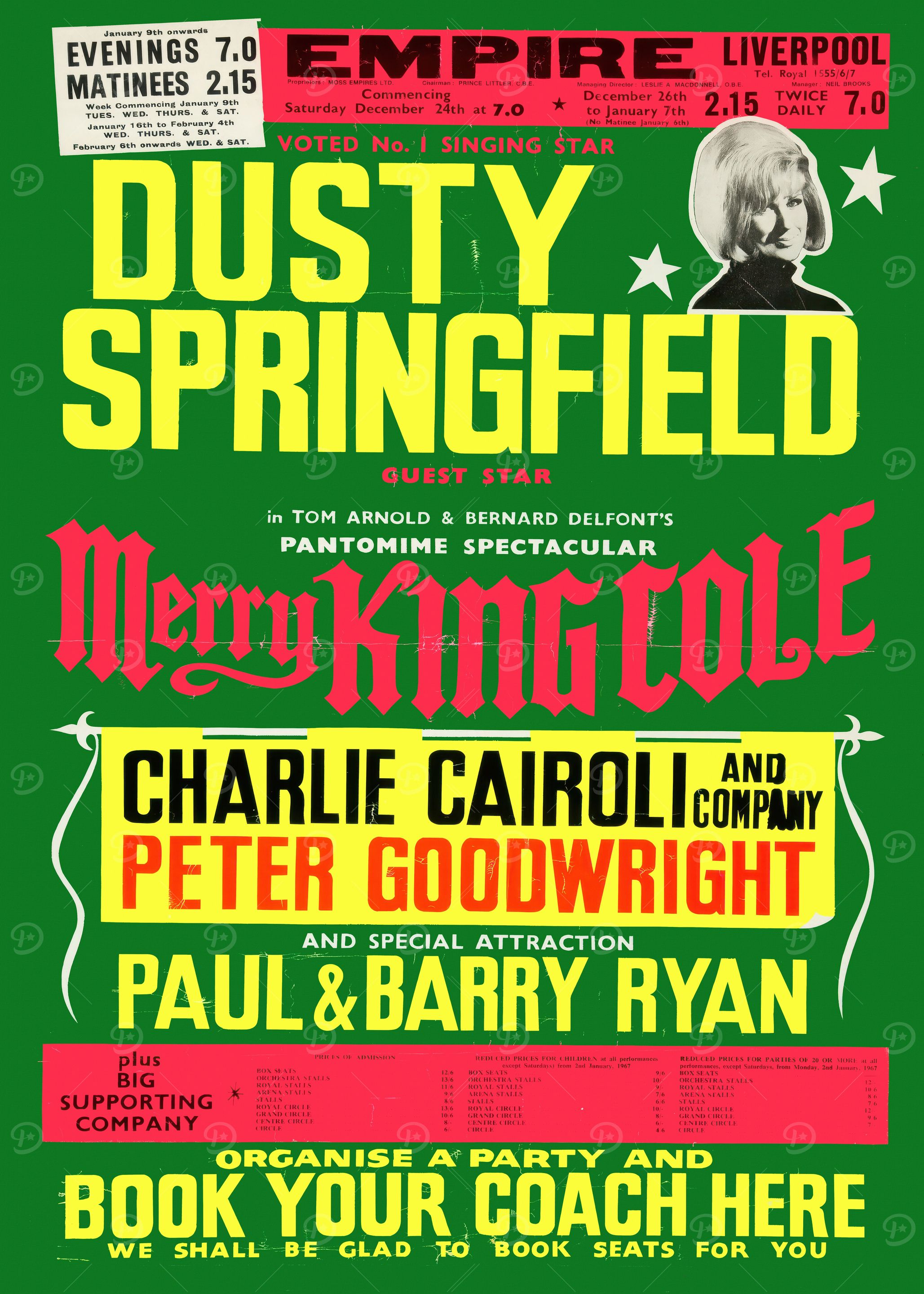 Dusty Springfield Concert Poster