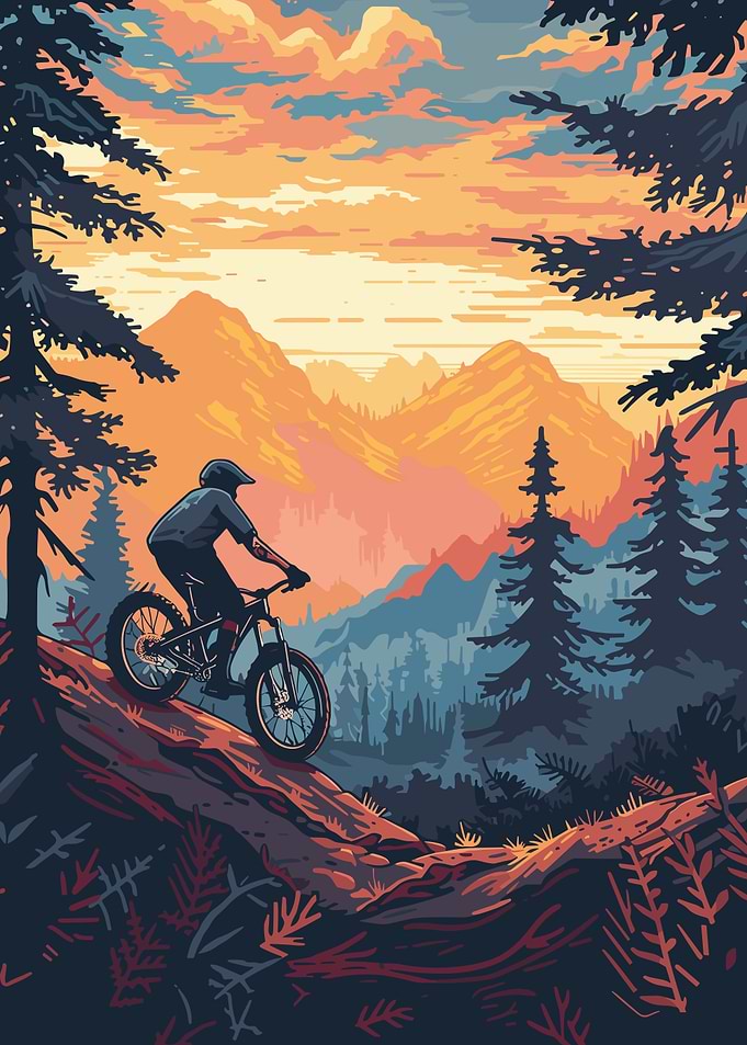 Mountain Biking Sunset
