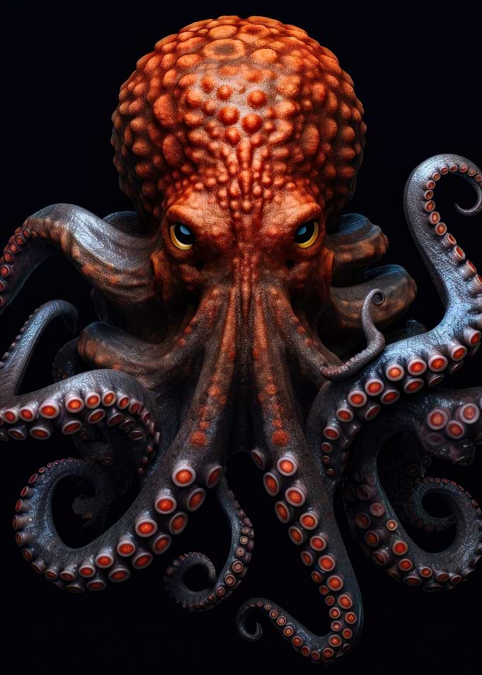 Red Octopus Close-Up