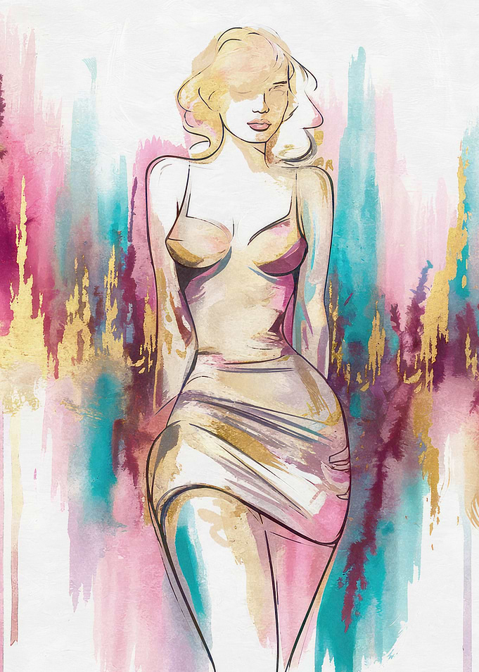 Woman in Gold Dress
