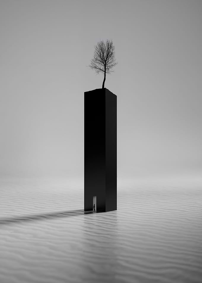 Minimalist Black Tower