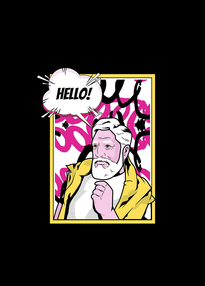 Pop Art Man Saying Hello
