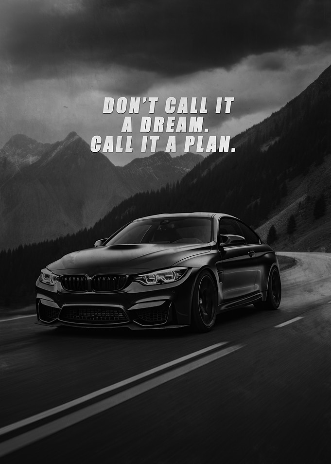 Black BMW on Winding Road