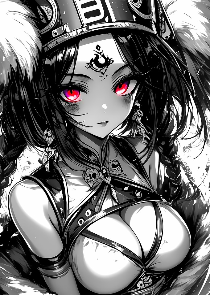 Anime Girl with Red Eyes Gaming