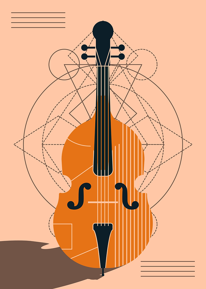 Double Bass Geometric Art