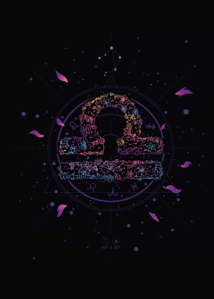 Floral Libra Zodiac Constellation