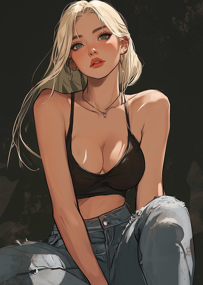 Anime Girl in Jeans