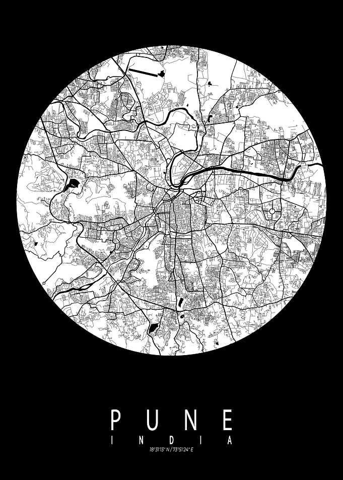 Pune City Map India Moon