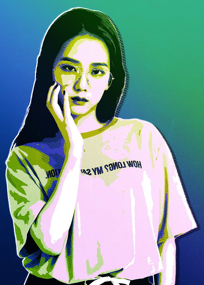 JIso Blackpink Pop Art Portrait of Woman