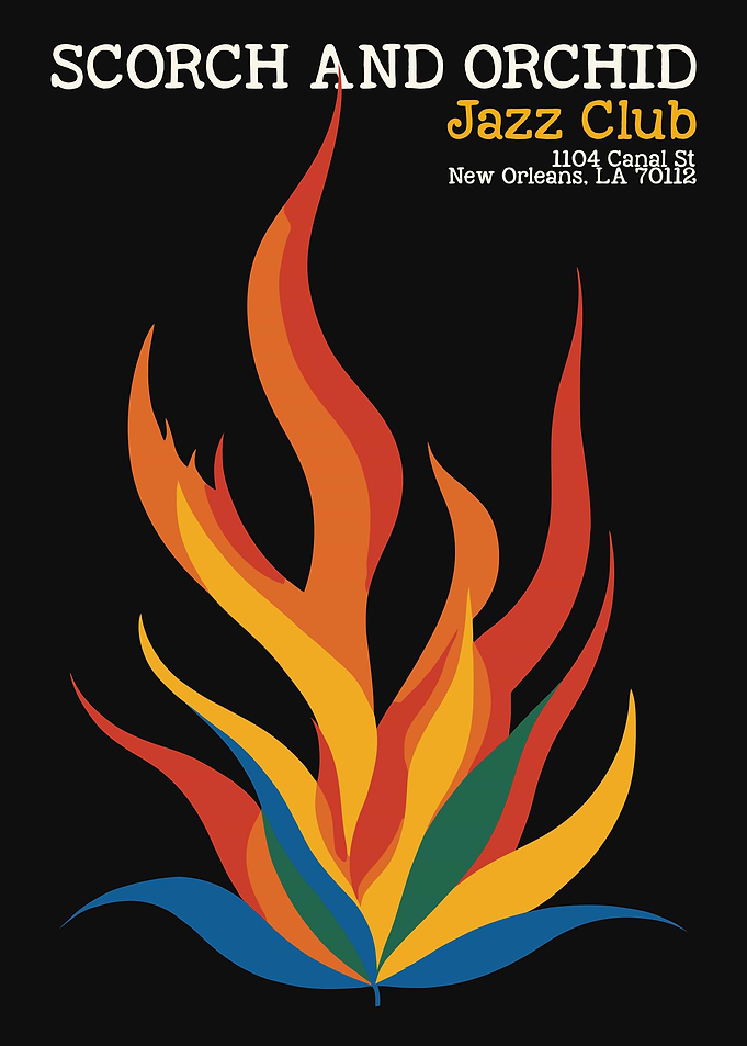 Scorch and Orchid Jazz Club Poster
