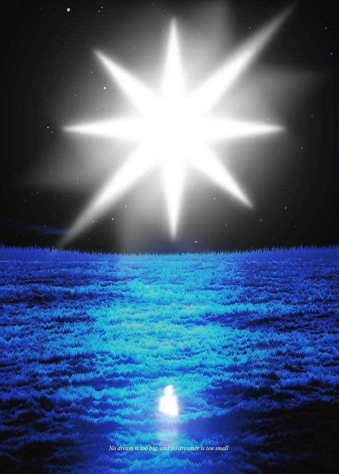 Aesthetic blue starry sky