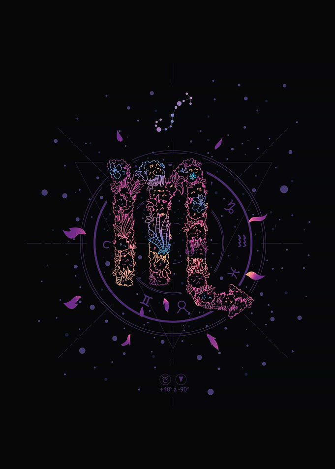 Floral Scorpio Zodiac Constellation
