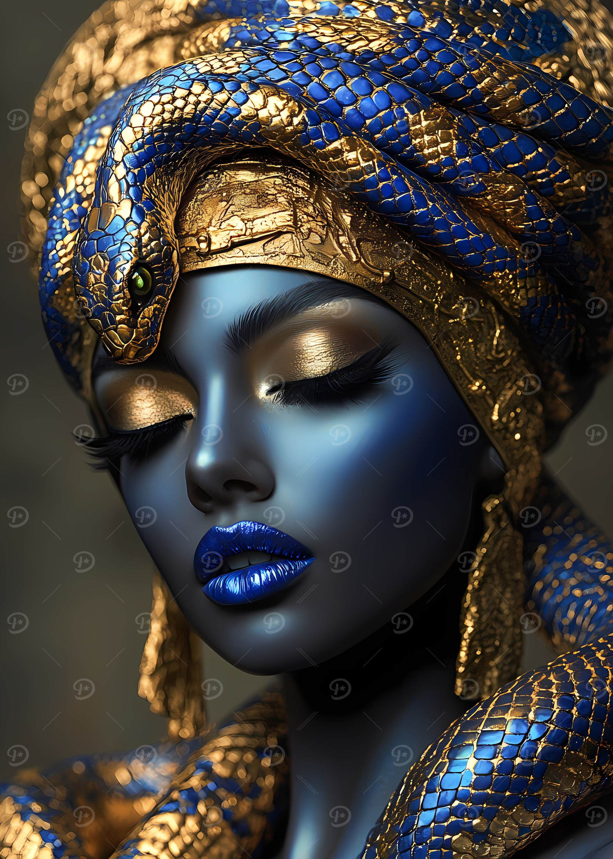 Woman with Snake Headband