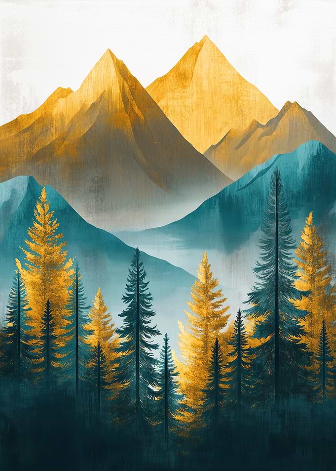 Golden Mountain Landscape